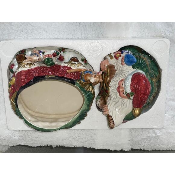 Fitz and Floyd Omnibus Forst Festival Guita Santa Cookie Jar - Picture 8 of 9